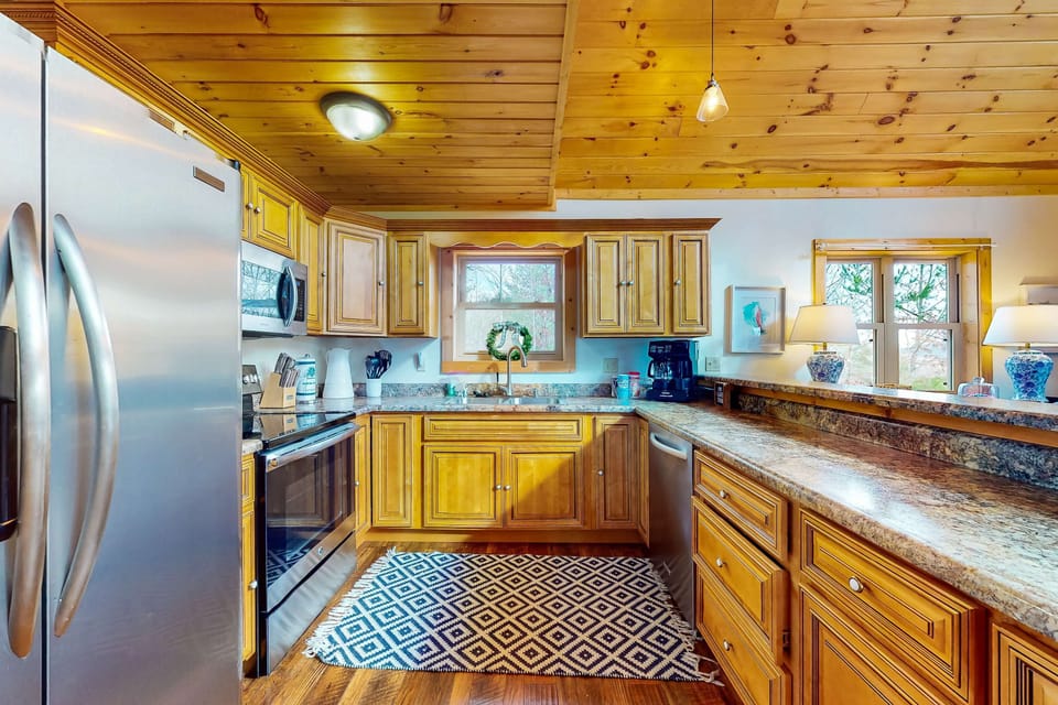 Cook up culinary delights amid rustic charm and modern appliances!