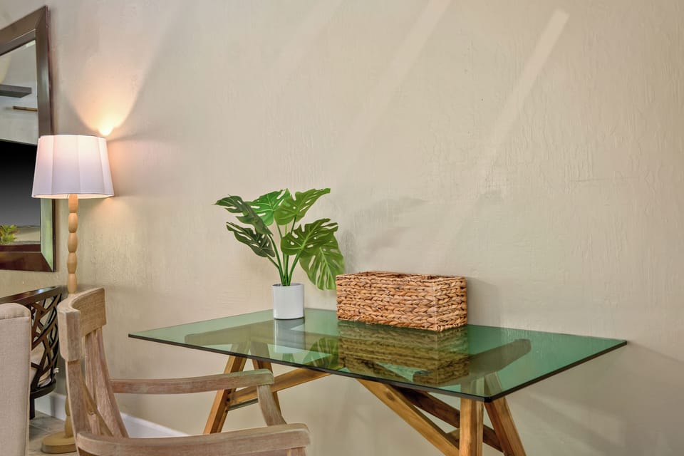 Desk under stairs