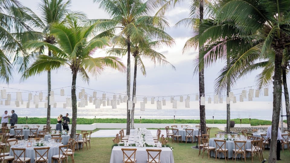 Outdoor banquet area