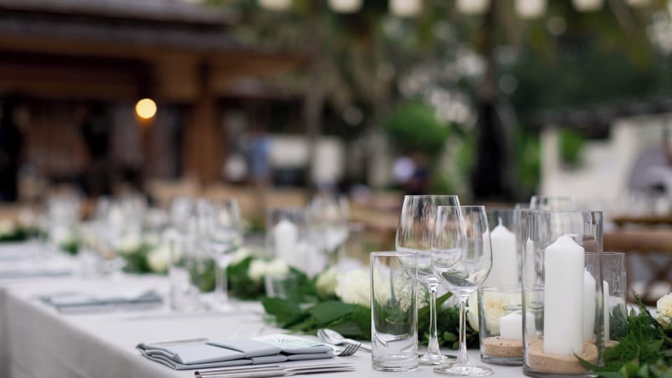 Outdoor banquet area