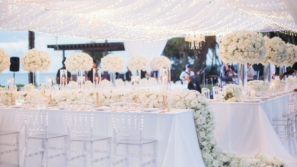 Outdoor banquet area