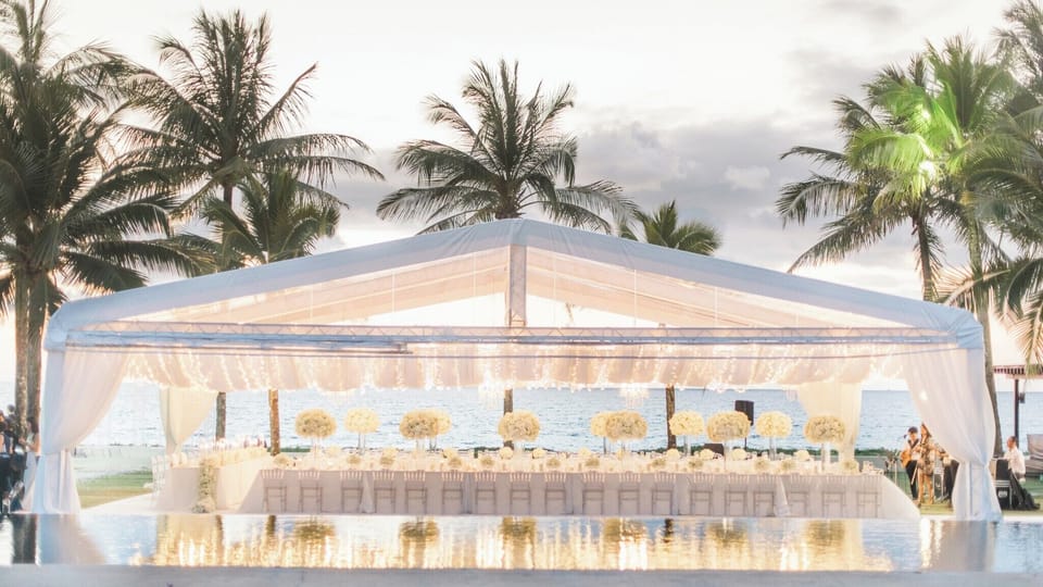 Outdoor banquet area