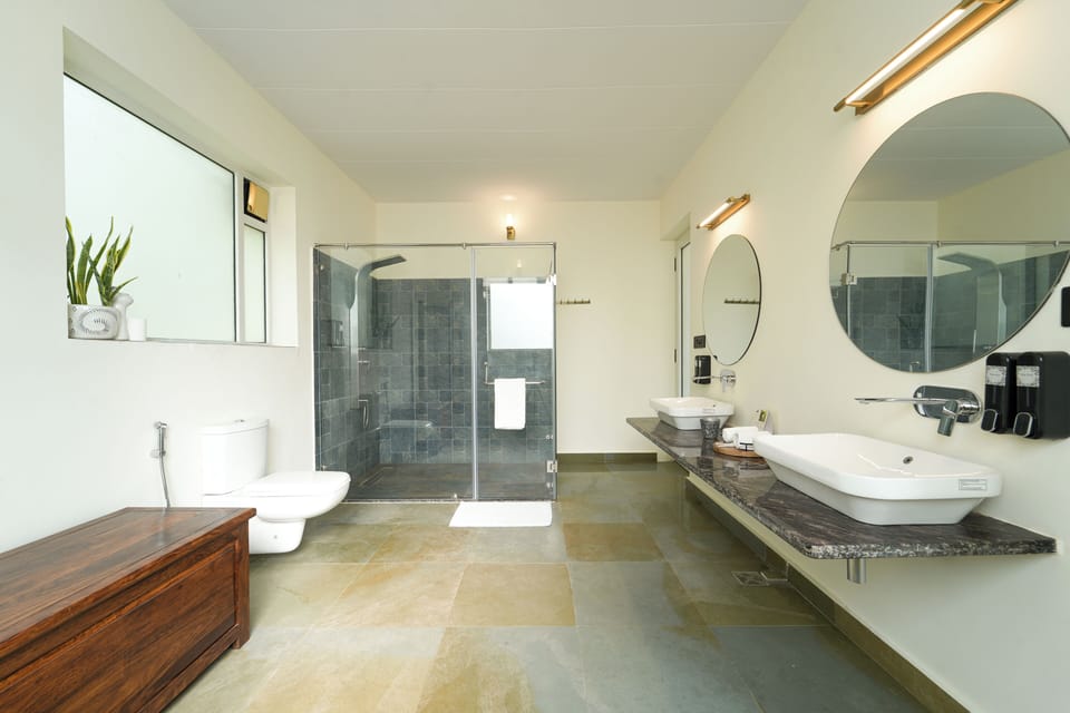 Villa with Private Pool | Bathroom | Shower, hair dryer, towels, soap