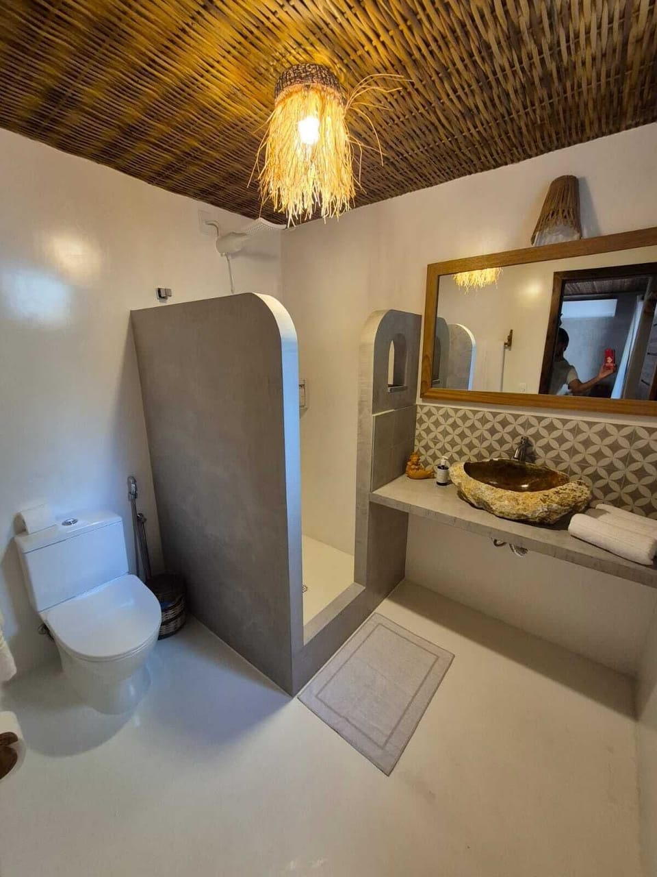 Deluxe Suite, Patio | Bathroom | Hair dryer, bathrobes