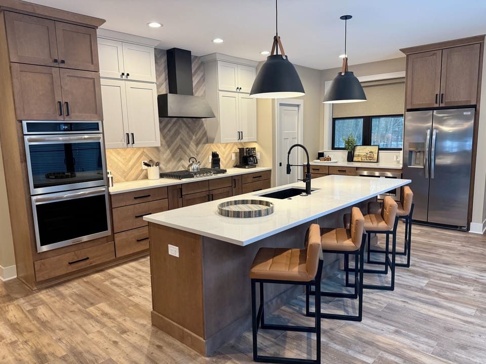 Kitchen with double oven, gas stove, island and plenty of room to cook up meals