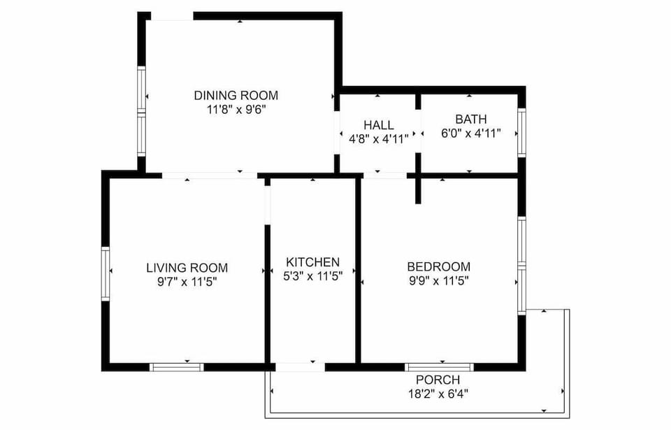 A clear layout of your private one-bedroom retreat for comfortable, intuitive living.