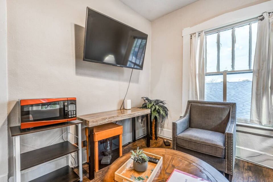 Kick back with a comfortable seat and a favorite movie or show after exploring the city.