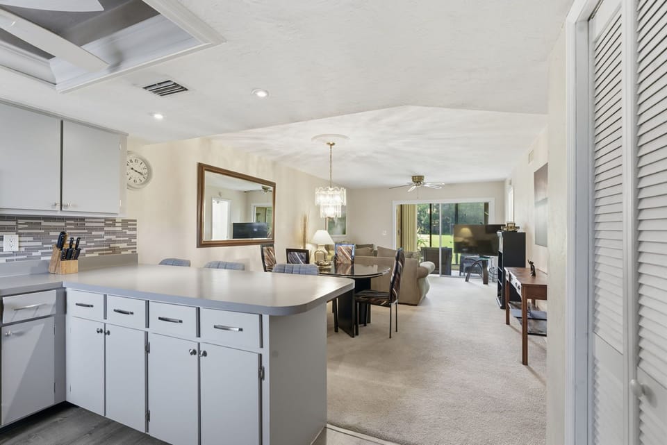 Kitchen view into open area