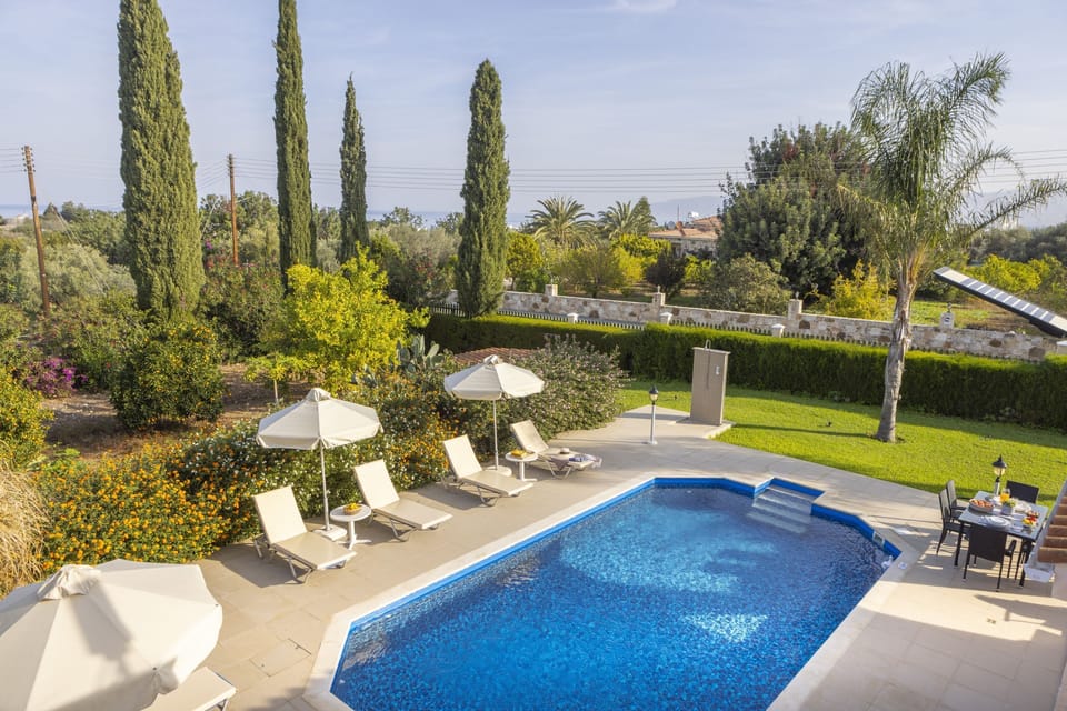 Your beautiful pool area from above