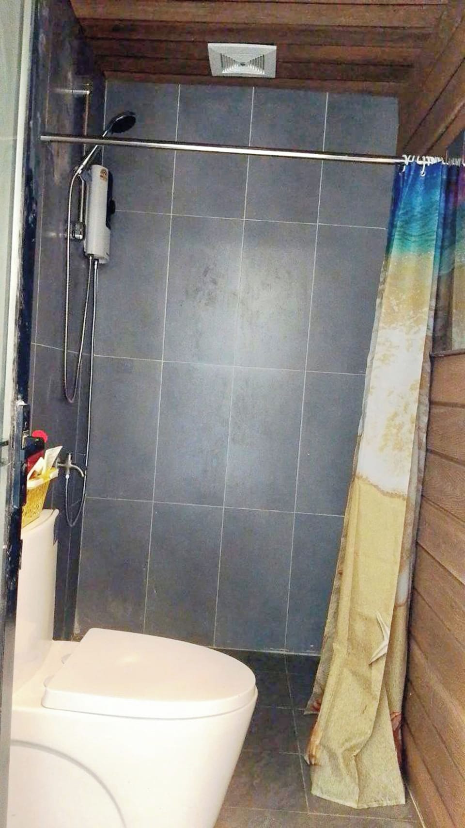 Shower, free toiletries, hair dryer, bathrobes