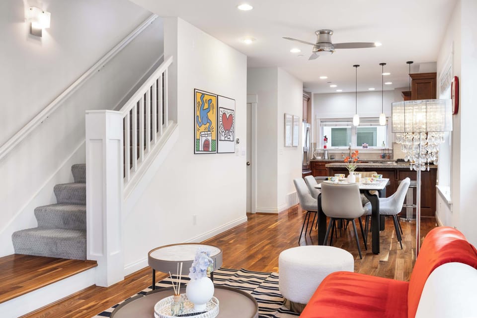 Spacious and light-filled main floor combining modern comfort and artistic flair.