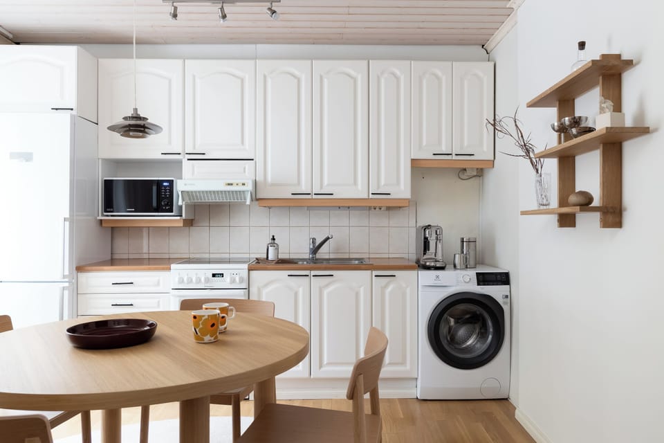 Superior Apartment, Courtyard View | Private kitchen | Full-size fridge, microwave, oven, stovetop