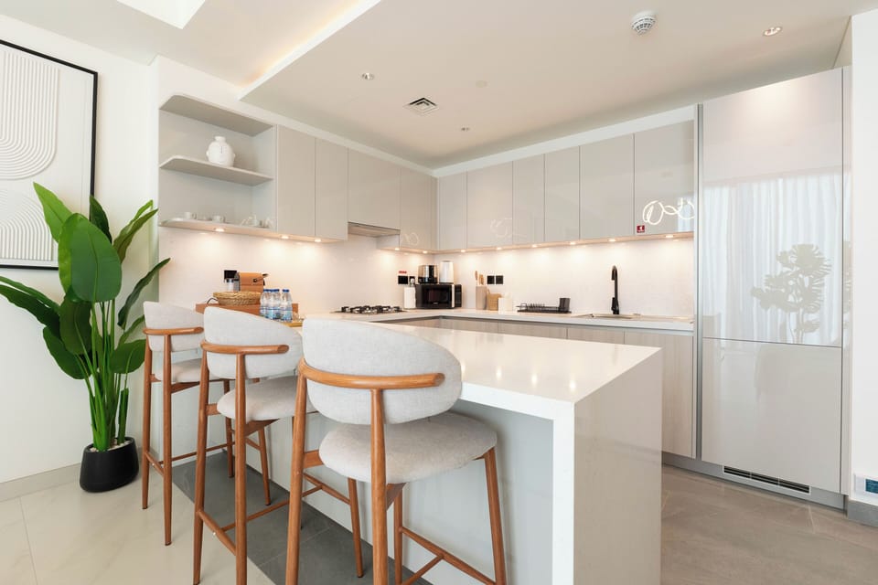 Deluxe Apartment, Balcony | Private kitchen | Fridge, microwave, oven, stovetop