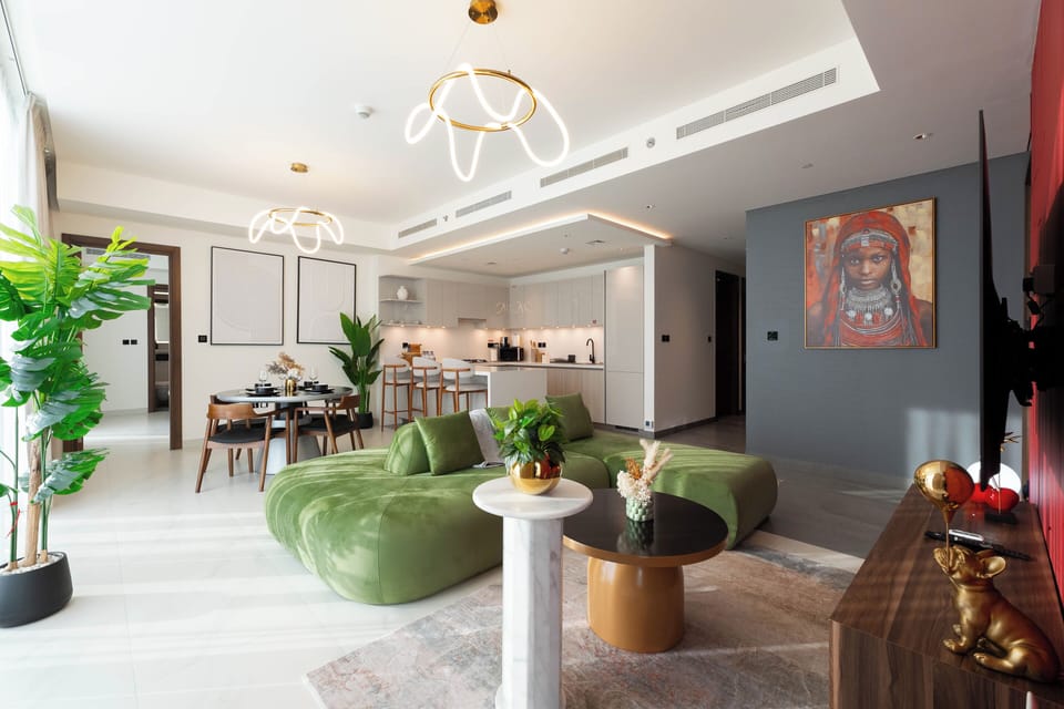 Deluxe Apartment, Balcony | Living area | 50-cm Smart TV with cable channels, Netflix, streaming services