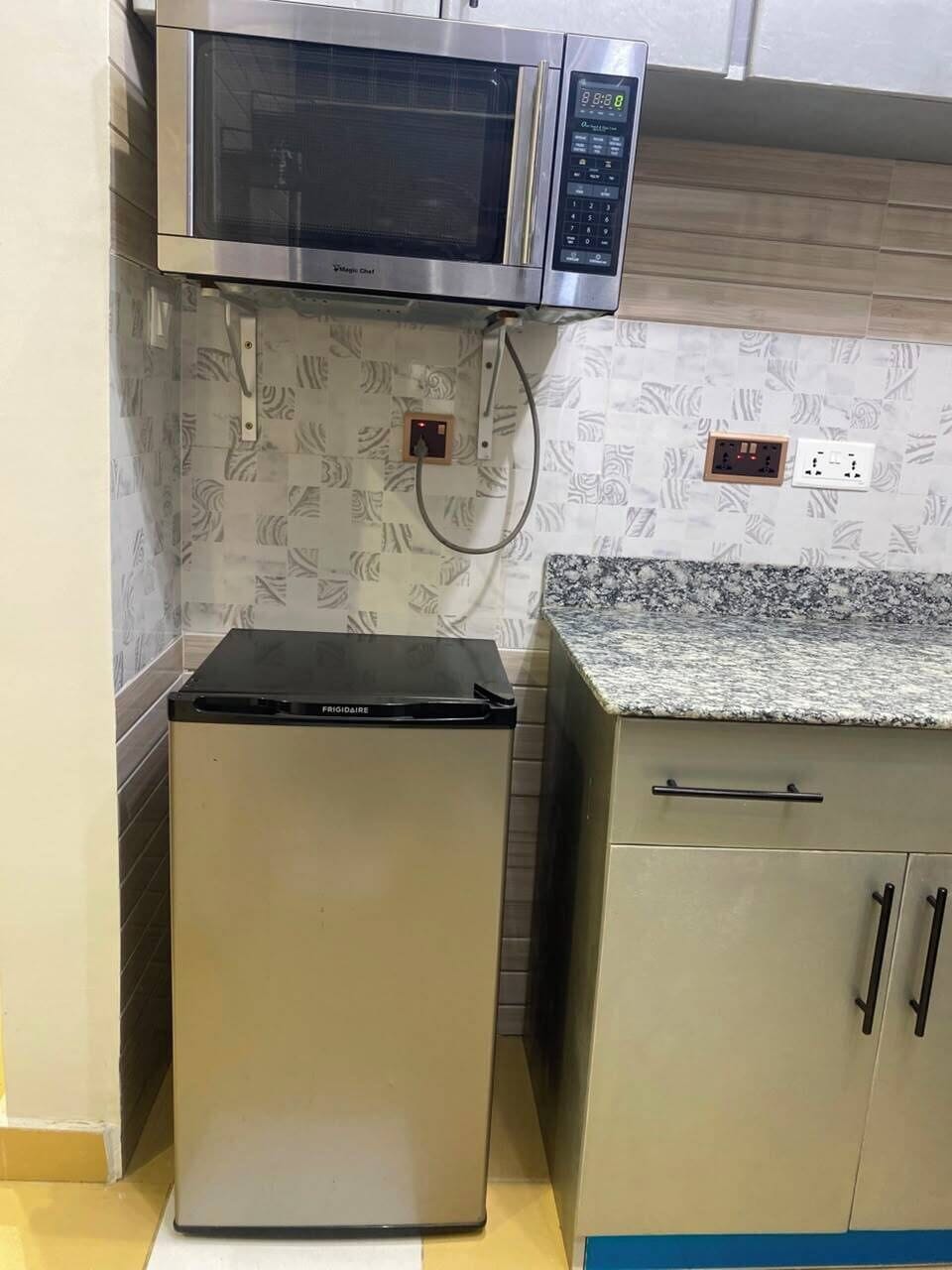Microwave and Mini Fridge