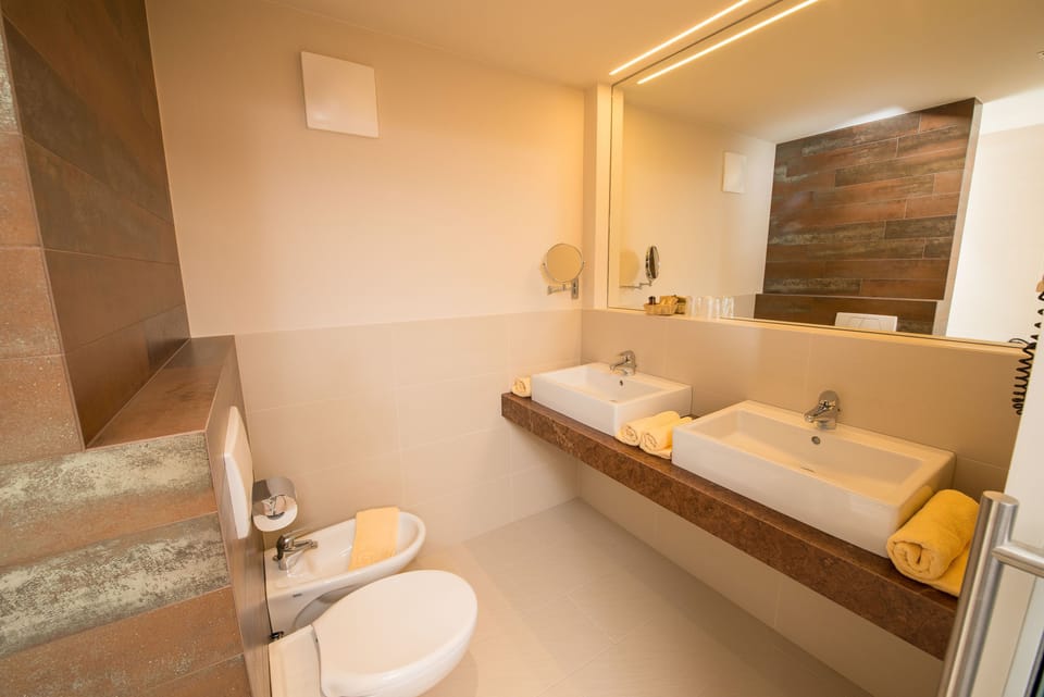 Shower, free toiletries, hair dryer, bathrobes