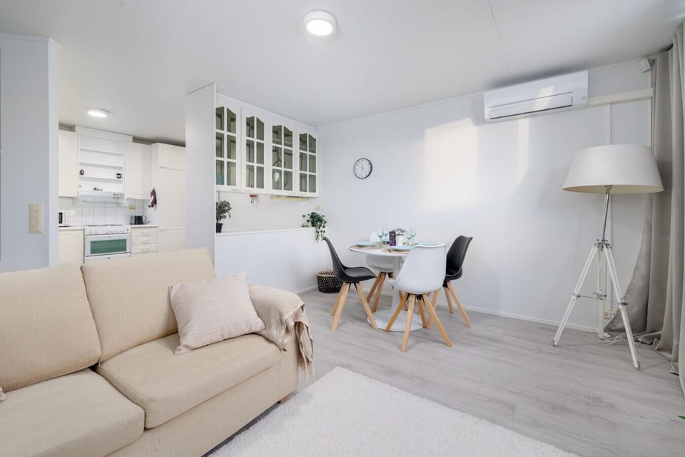 The apartment has a comfortable living area, which has a convertible sofa bed and a 90cm folding Bed for extra accommodation.