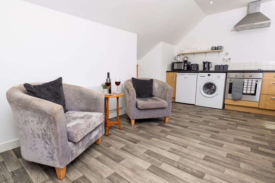 Lounge chairs beside kitchen
