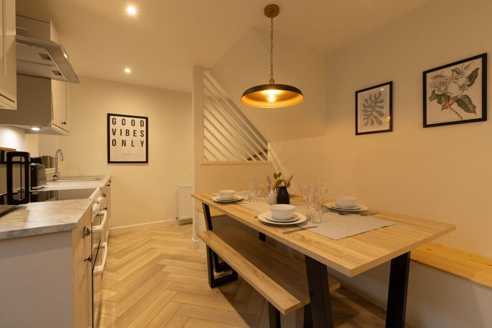 Enjoy meals prepared in the well-equipped kitchen