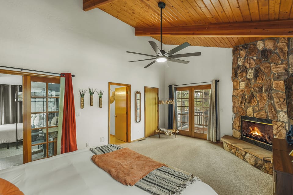 Primary bedroom with fireplace
