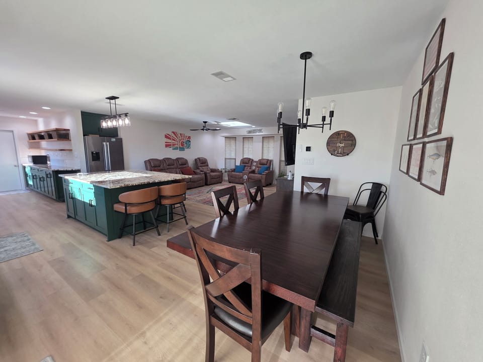Dining Area, Kitchen/Island and Living Area! Game Nights are Made for this Area