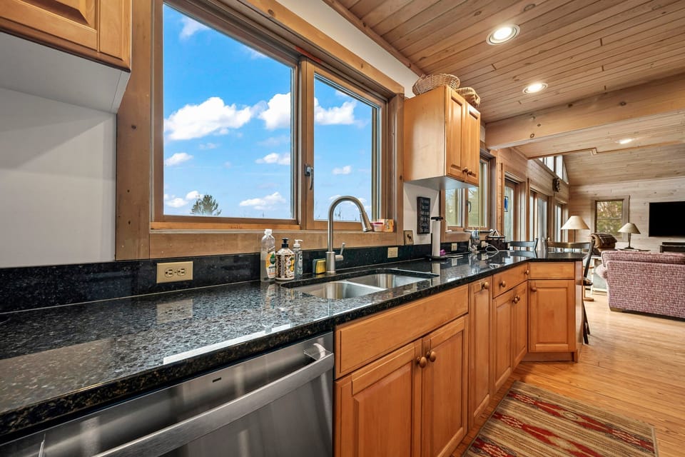 Kitchen with beautiful views
