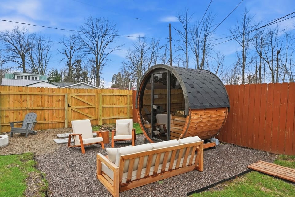 A fully private outdoor space to relax, gather, and recharge.