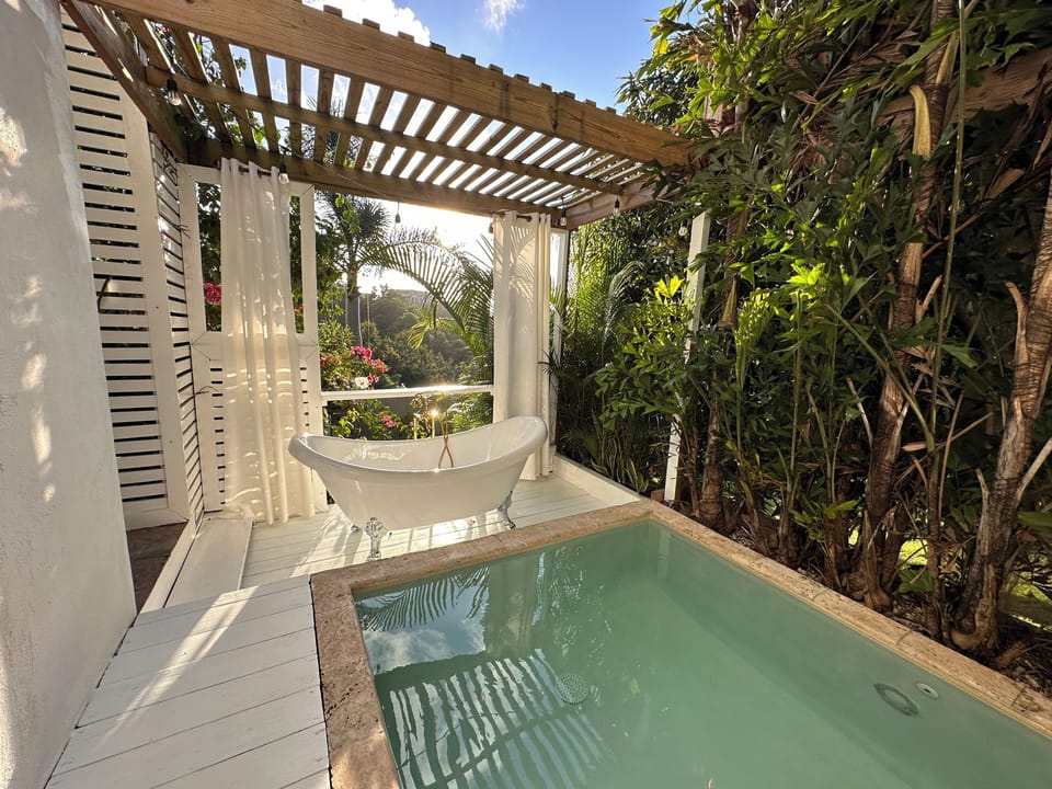 Outdoor spa tub