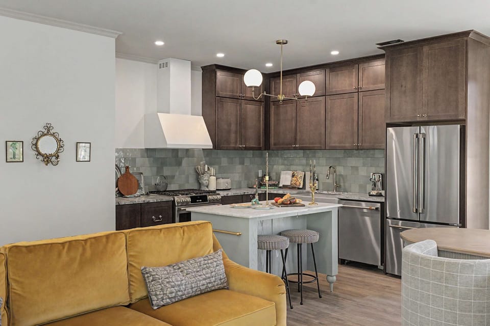 Open concept living, dining, and kitchen areas