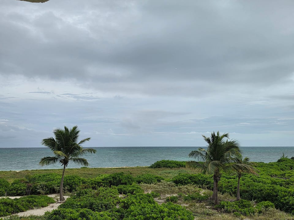 Ground and beach views from the patio
