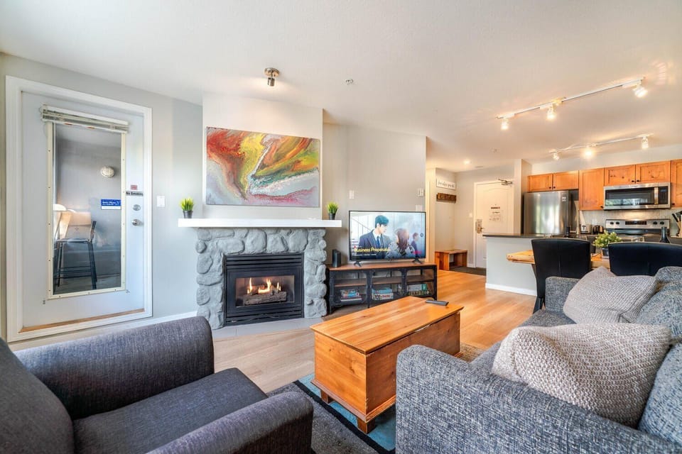 Curl up on the sofa and enjoy a movie night or morning coffee by the fire.