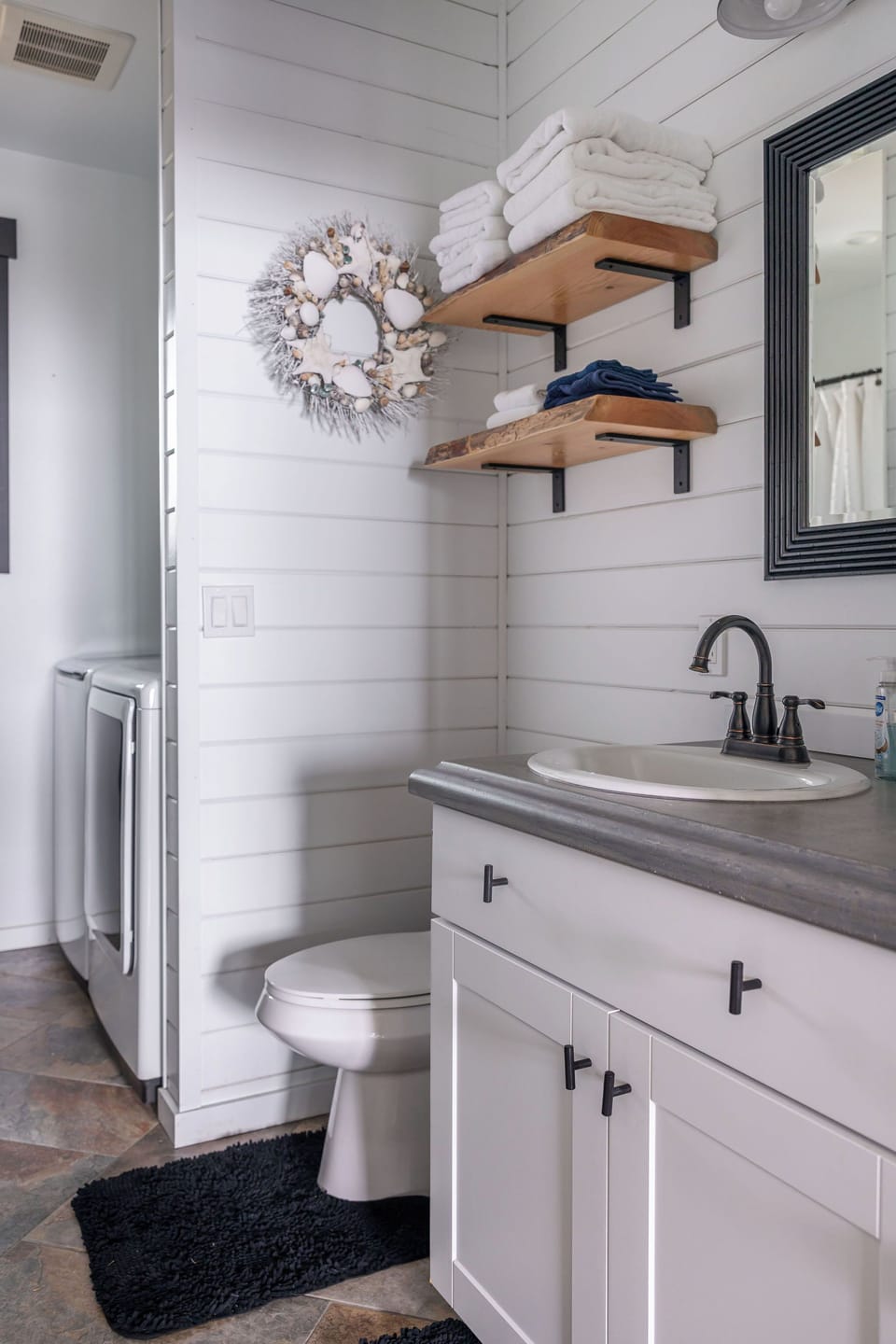 Full bath and laundry