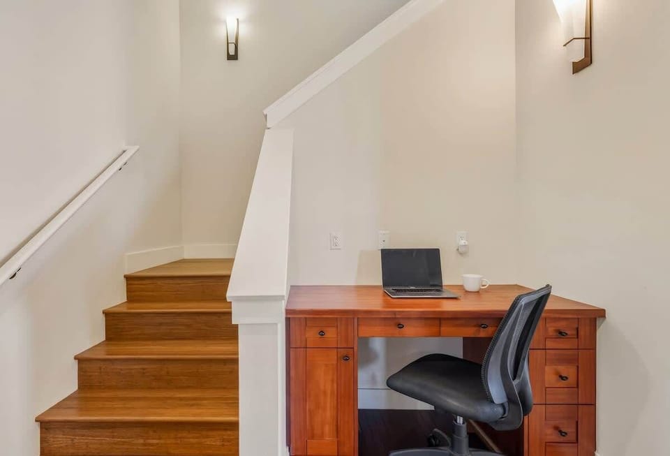 Desk & Stairway to Upper Floor
