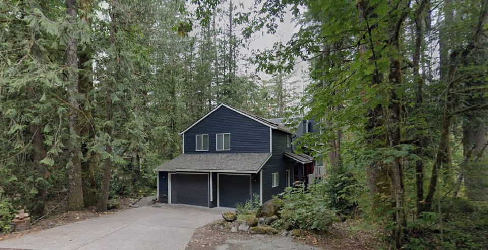 Garage available for parking and storing snow gear.