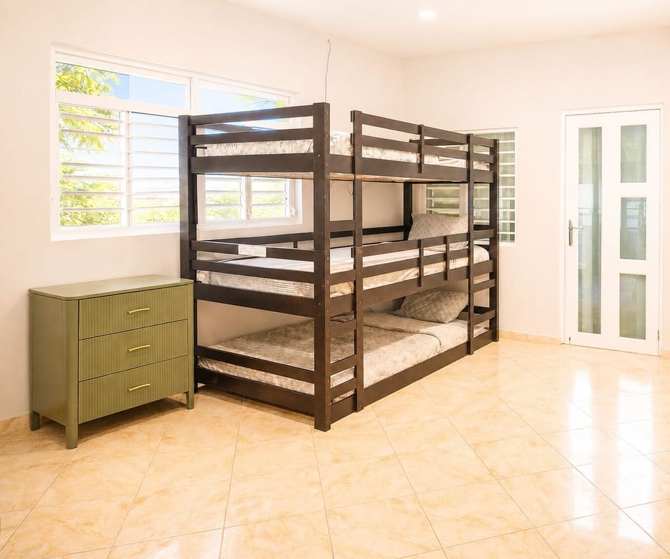 Upstairs Bunkbed Bedroom # 6 has 3 Twin Beds