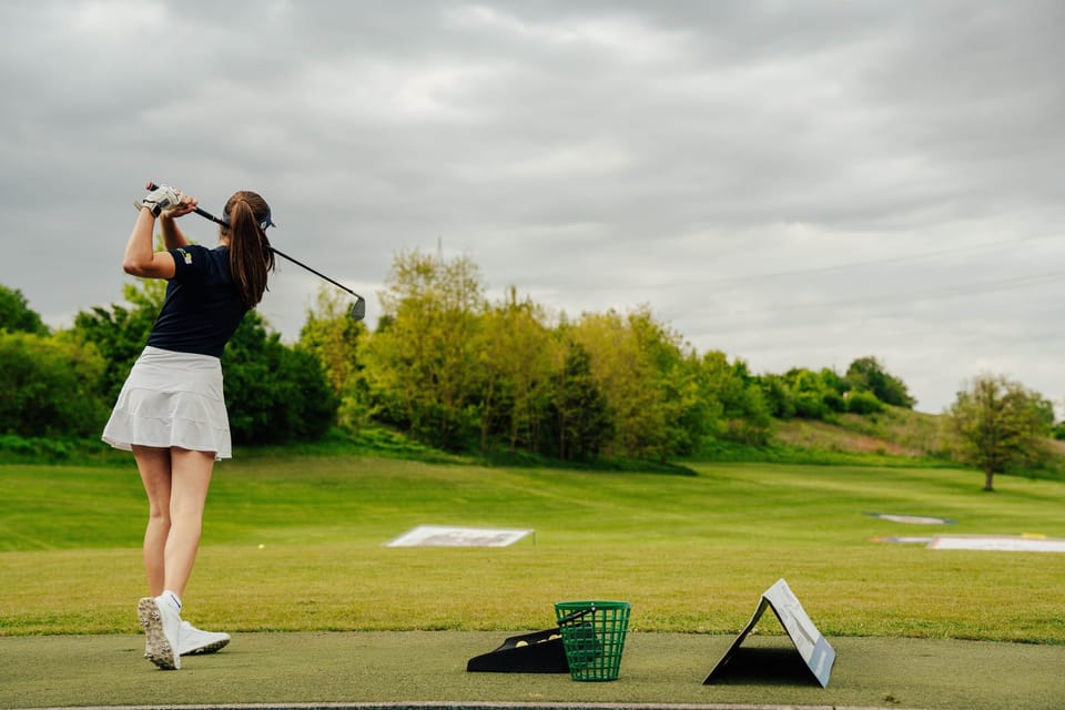 Tee-off on the driving range