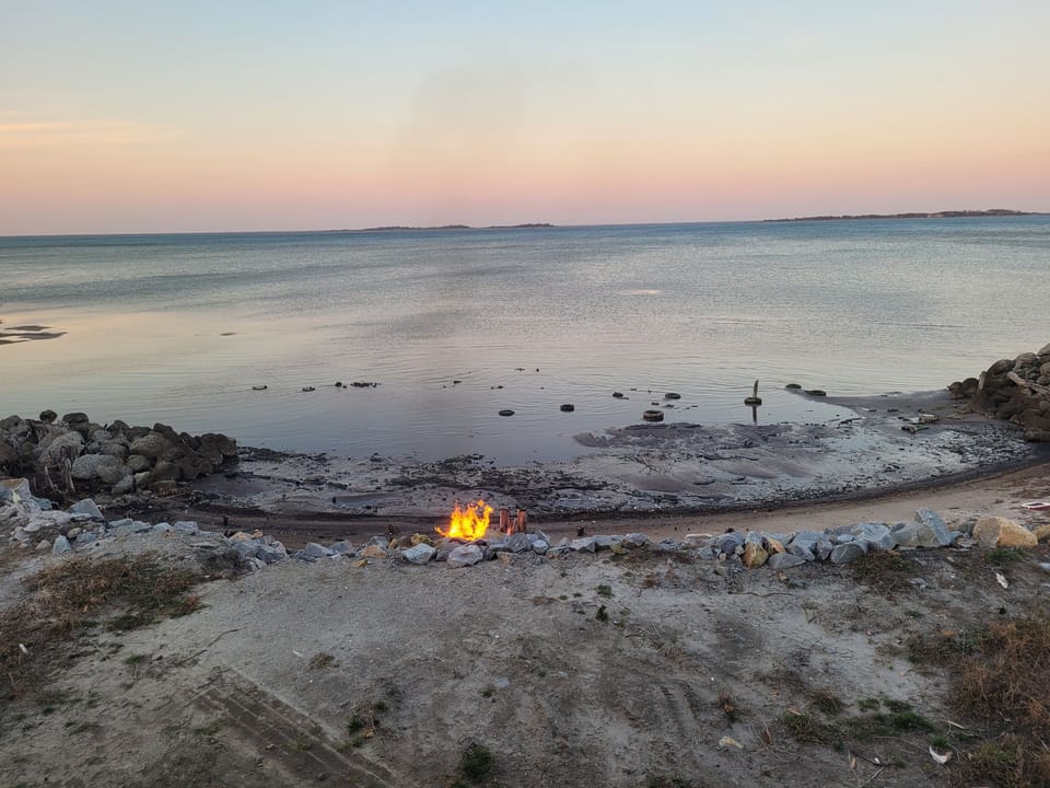 Campfire on private beach