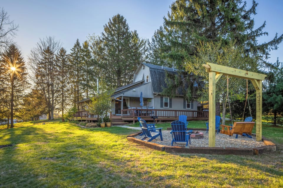 Enjoy a charming cottage retreat with a private deck and fireplace.