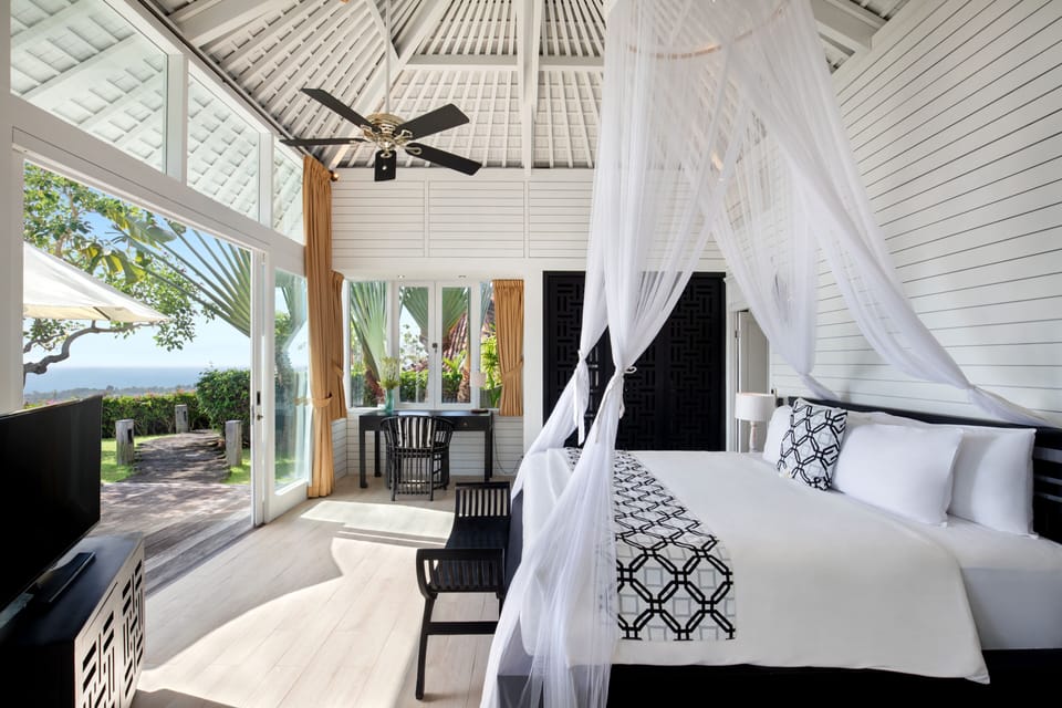 Two Bedroom Ocean View Pool Villa | 1 bedroom, premium bedding, in-room safe, individually decorated