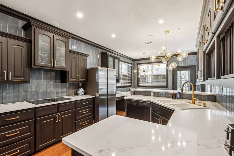 Updated kitchen with stainless steel appliances
