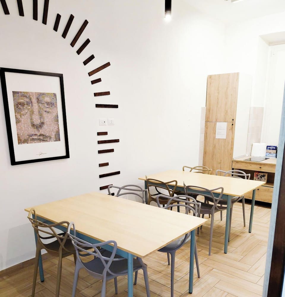 Fridge, microwave, stovetop, cookware/dishes/utensils