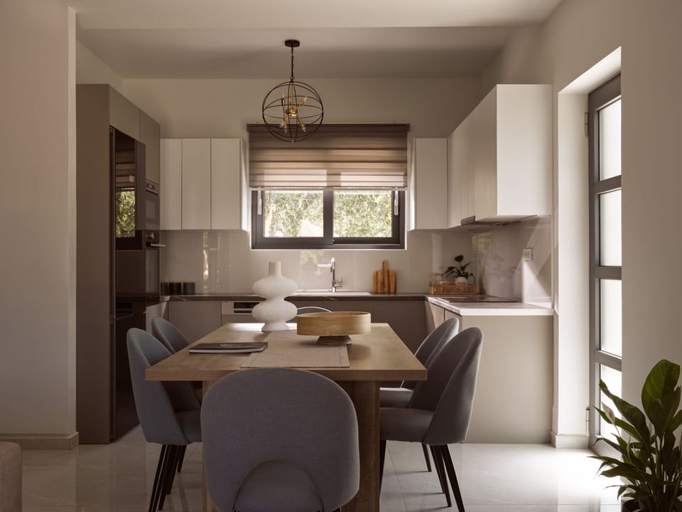 The dining area invites warm gatherings.