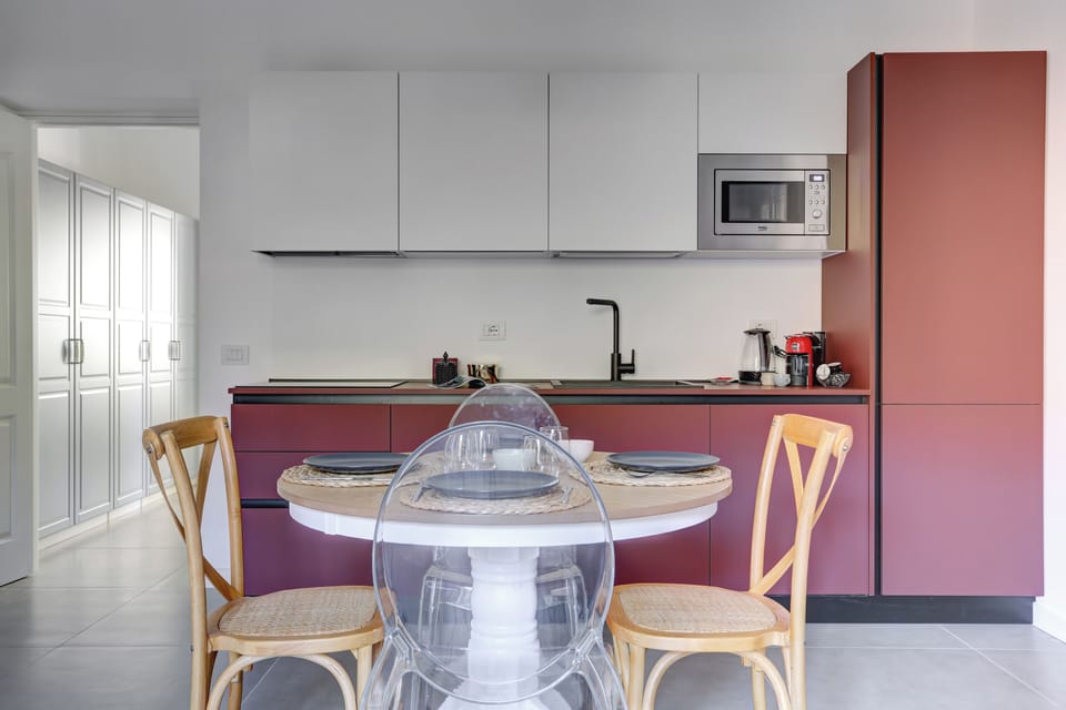 Apartment, Balcony, Mountain View | Private kitchen | Electric kettle, toaster, highchair