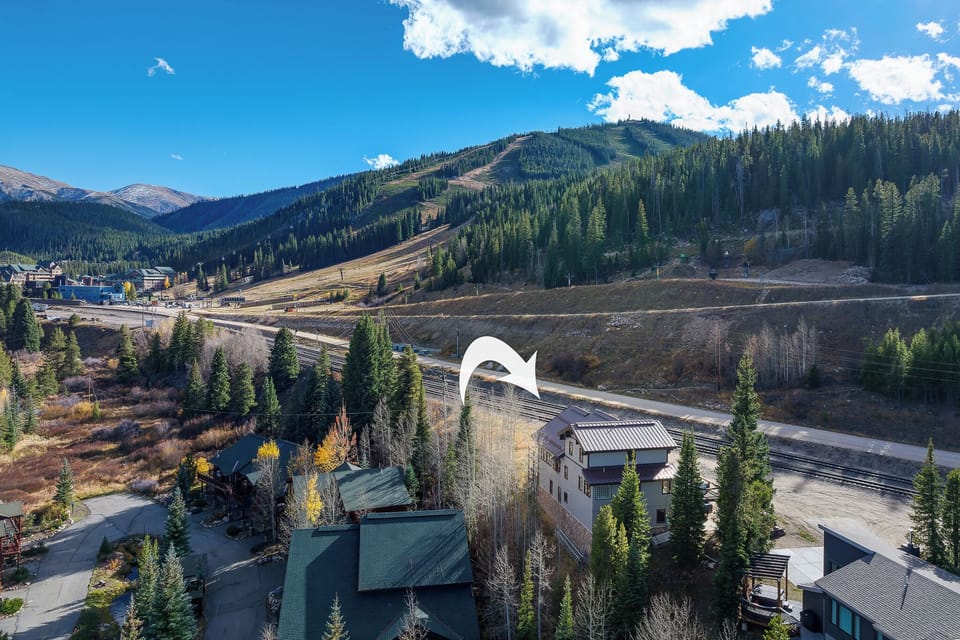 This home sits at the base of the mountain and is very close to the train tracks