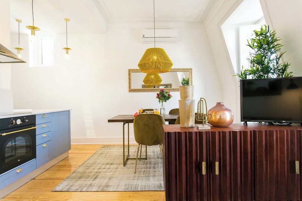 Dining room and living room area