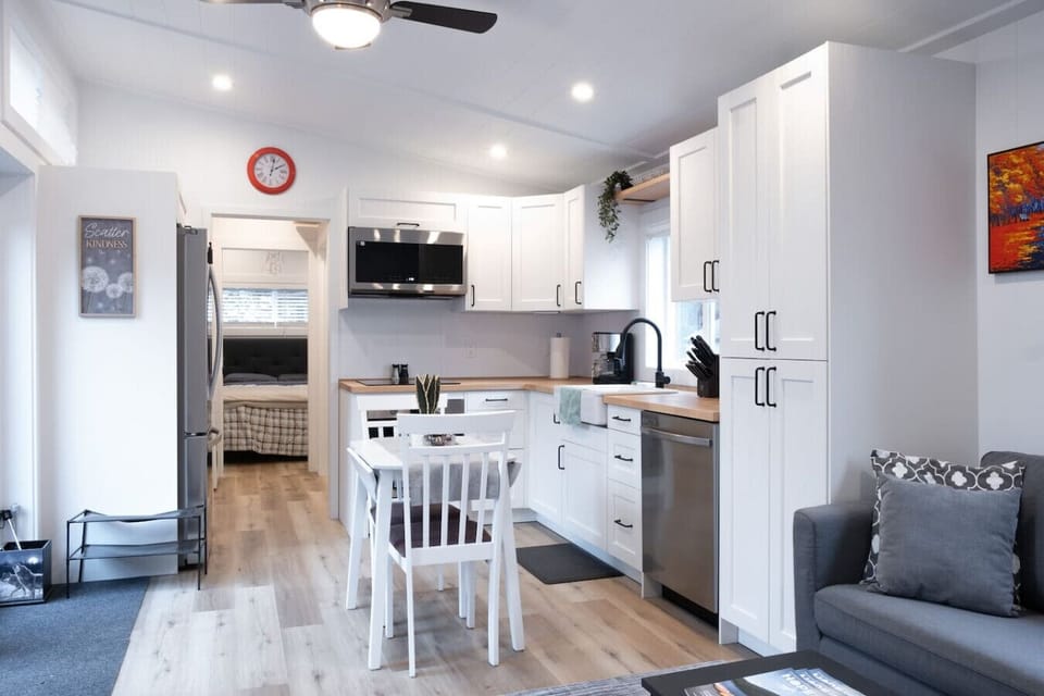 Everything you need to cook at home.. stove, microwave, coffee maker & more!