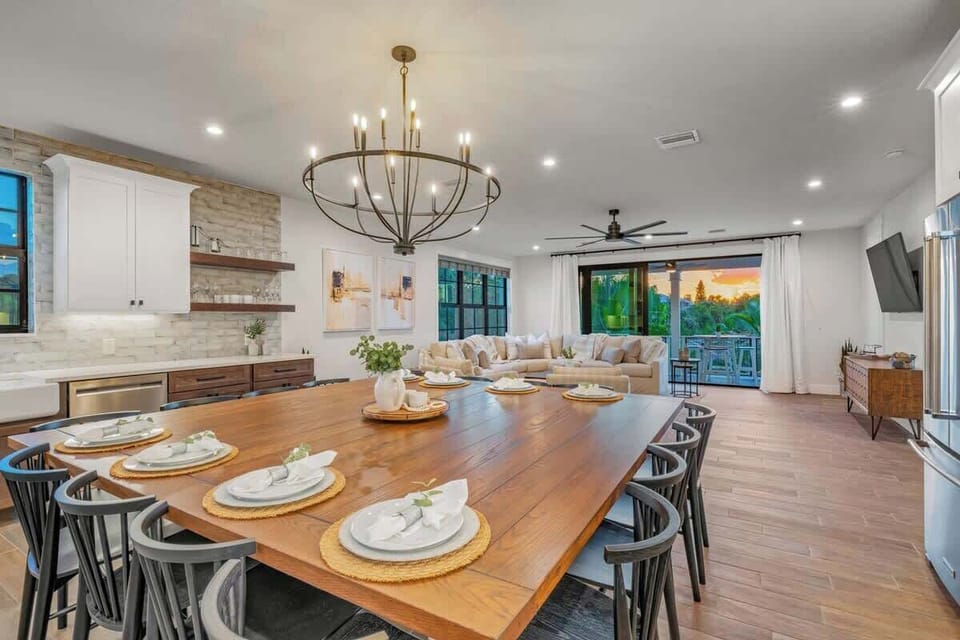 House A - Great Room - Open Floor Plan - Kitchen - Dining - Balcony Access