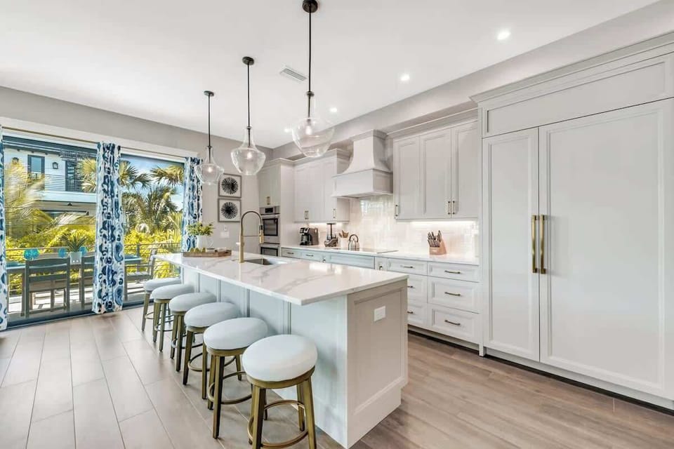 House A - Kitchen - Oversized Refrigerator -  Dishwasher - Oven - Large Gas Stove