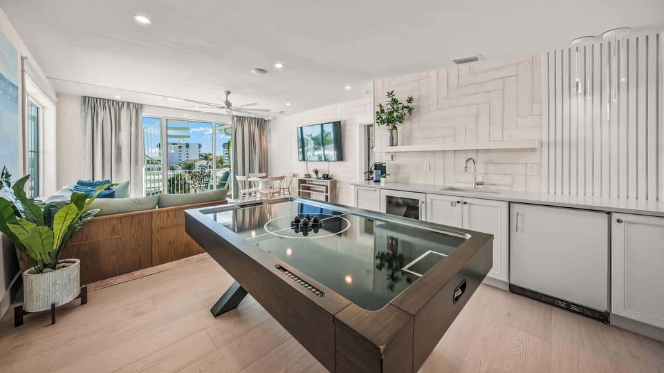 Home A - Third Living Level - Club Room - Air Hockey - Balcony and Rooftop Access - Gulf Views