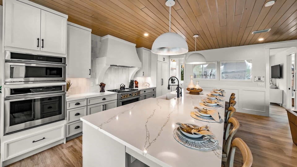 Home A - Kitchen - Oversized Refrigerator - (2) Dishwashers, Double Ovens; Large Gas Stove